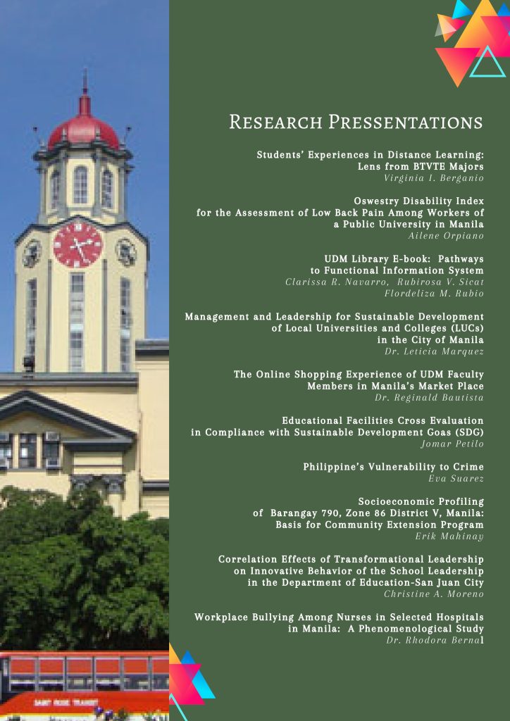 UMD RESEARCH COLLOQUIUM FESTIVAL