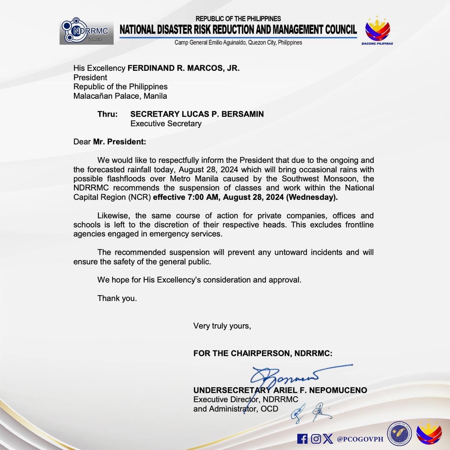 RECOMMENDATION APPROVED BY ORDER OF THE EXECUTIVE SECRETARY